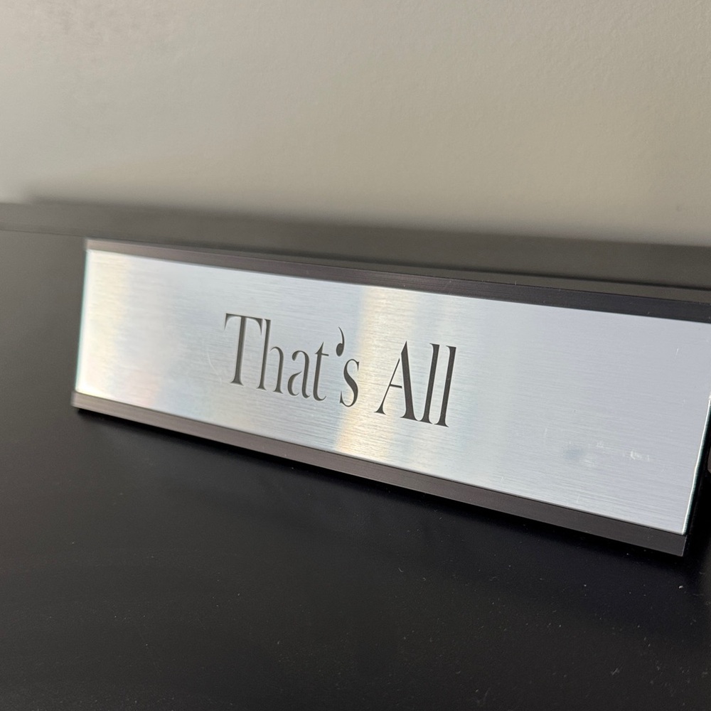 Silver Desk Nameplate Wedge That’s All